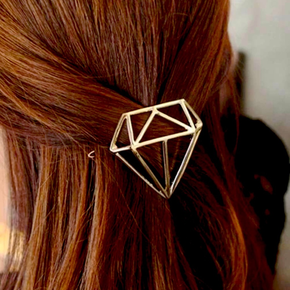 Gold Diamond Shaped Hair Clip